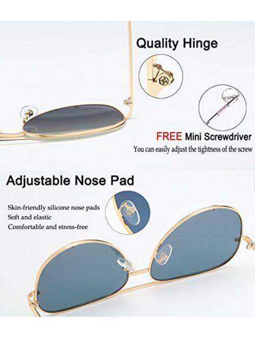 Eyerno Mirrored Aviator Sunglasses For Men Women Fashion Designer UV400 Sun Glasses