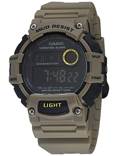 Casio Men's Mud Resistant 10-Year Battery Quartz Watch with Resin Strap, Khaki, 27.6 (Model: TRT-110H-5BVCF)