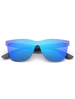 2020 VentiVenti Rimless Sunglasses For Women Men One Piece Square Oversize Mirror Lens Anti Reflective