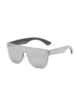 2020 VentiVenti Rimless Sunglasses For Women Men One Piece Square Oversize Mirror Lens Anti Reflective