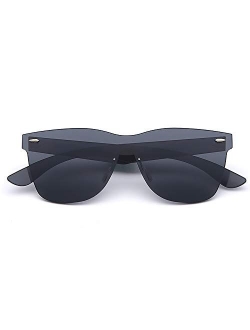 2020 VentiVenti Rimless Sunglasses For Women Men One Piece Square Oversize Mirror Lens Anti Reflective