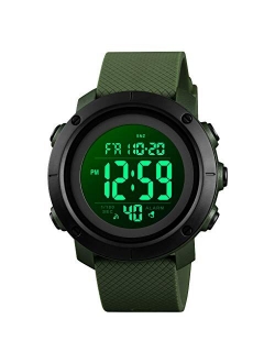 Mens Watch,Digital Sports Watch Waterproof Military Outdoor Black Large Face Watch for Men with Stopwatch LED Back Ligh/Alarm/Date Wrist Watches.