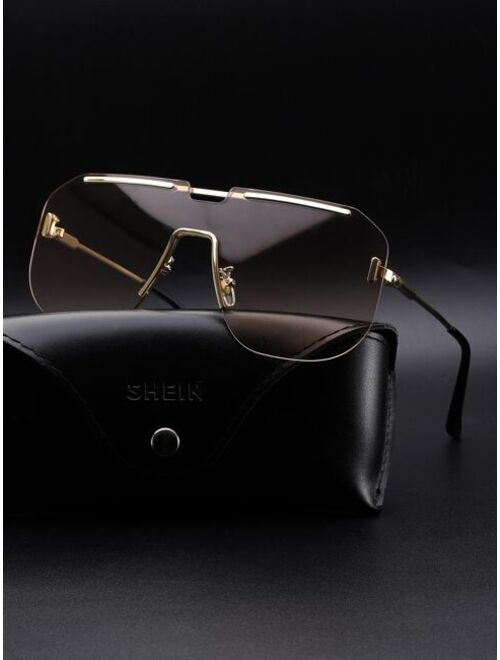 Shein Men Oversized Rimless Sunglasses