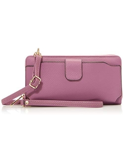 Wristlet Wallet for Women (with cell phone pocket & removable cross-body strap)