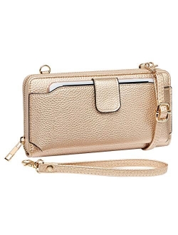 Wristlet Wallet for Women (with cell phone pocket & removable cross-body strap)