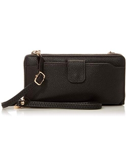 Wristlet Wallet for Women (with cell phone pocket & removable cross-body strap)