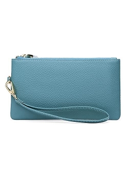 Women's Wristlet Clutch Slim Leather Wallet RFID Blocking Handbag