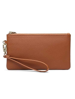 Women's Wristlet Clutch Slim Leather Wallet RFID Blocking Handbag