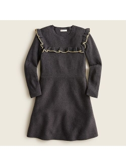 Girls' ruffle-trim sweater dress