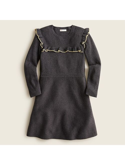 J.Crew Girls' ruffle-trim sweater dress