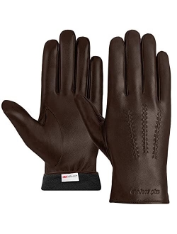 Leather Gloves for Men,Touchscreen Driving Leather Gloves,Winter Thinsulate Lined Genuine Sheepskin Gloves Gift