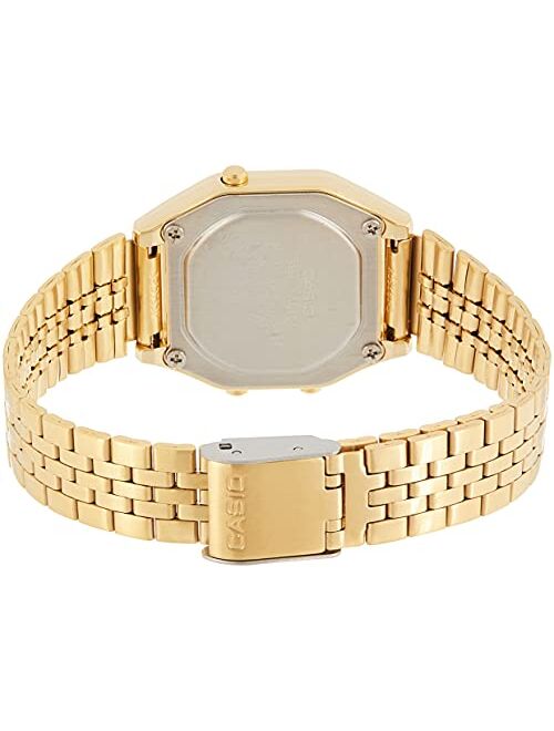 Casio Ladies Mid-Size Gold Tone Digital Retro Watch LA-680WGA-1DF