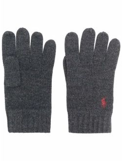 Polo Pony-embroidered wool gloves