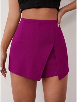 Solid Split Front Skort