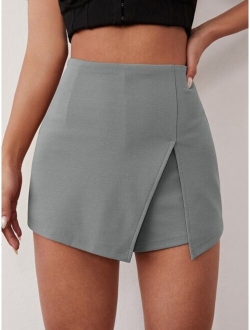 Solid Split Front Skort