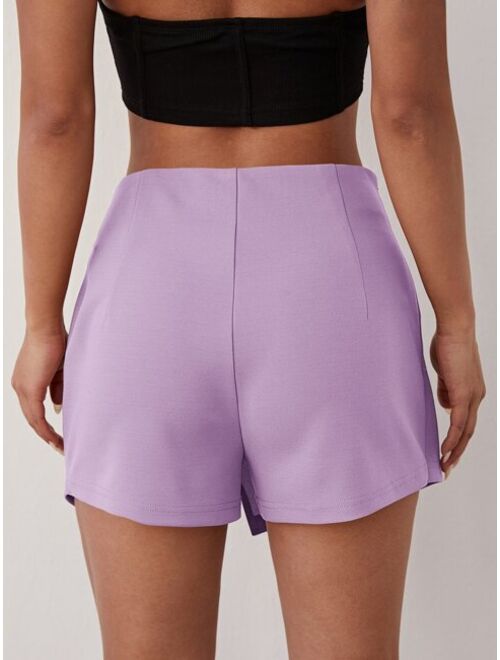 SHEIN Solid Split Front Skort