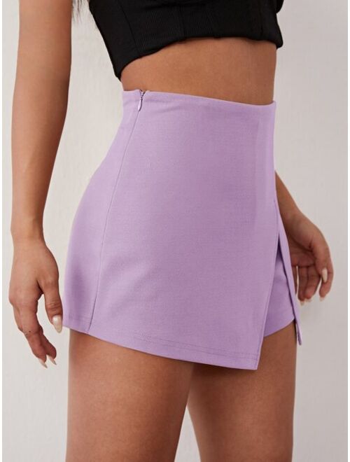 SHEIN Solid Split Front Skort