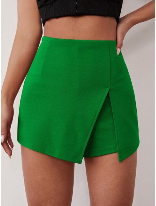 SHEIN Solid Split Front Skort