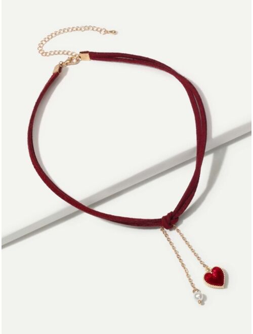 Shein Heart Charm Choker