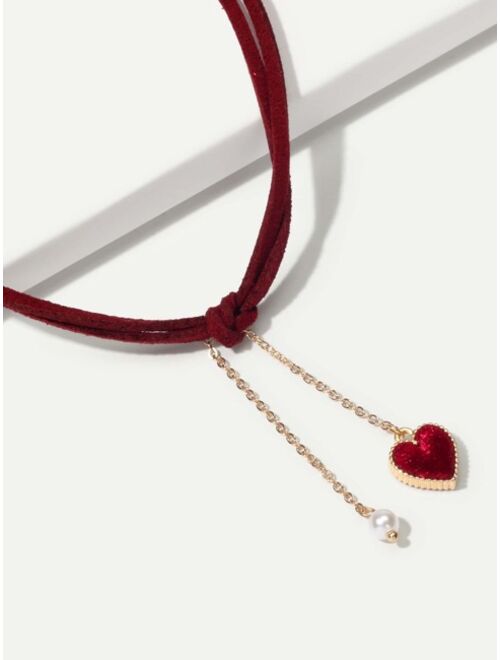 Shein Heart Charm Choker