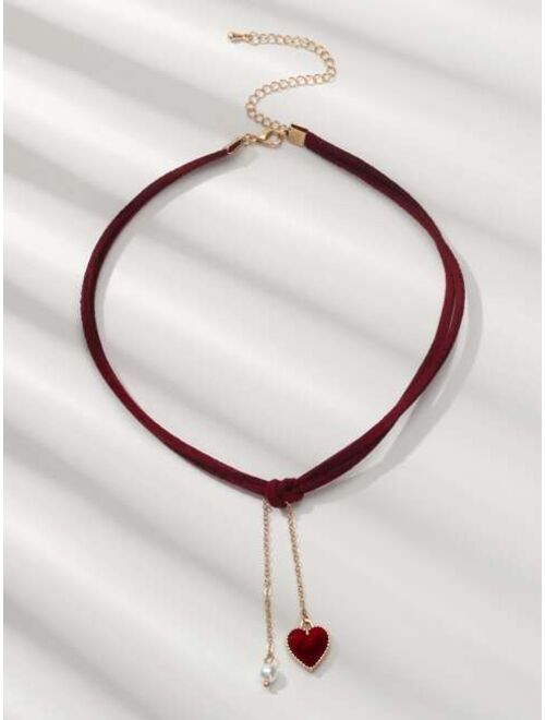 Shein Heart Charm Choker