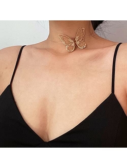 Sexy Black Lace Butterfly Chokers Necklaces for Women Summer Fashion White Transparent Chocker Club Party Jewelry New