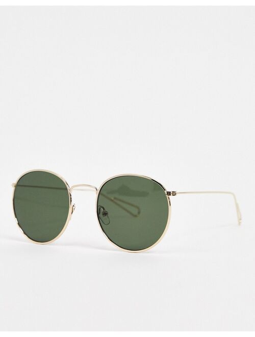 Weekday round sunglasses with gold frame