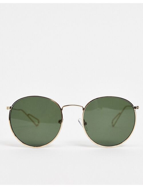 Weekday round sunglasses with gold frame