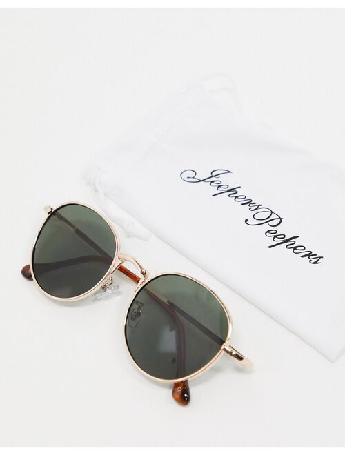 Jeepers Peepers round sunglasses in gold