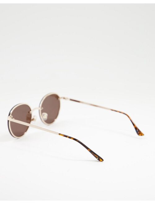 Skinnydip smokey frameless round sunglasses in brown