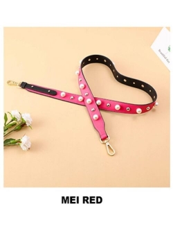 New 2021 Fashion Split Leather Shoulder Strap Colorful Bag Accessories Women Handbag Bag Strap Pearl Decoration 120cm