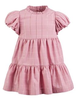 Baby Girls Taffeta Lurex Dress, Created for Macy's