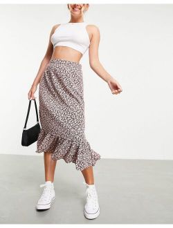 JDY midi skirt in floral print