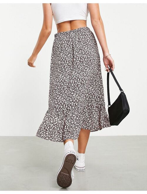 JDY midi skirt in floral print