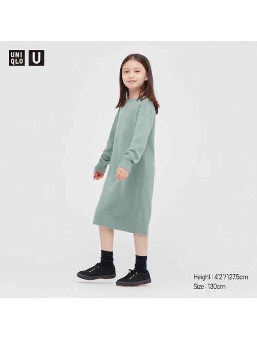 Uniqlo GIRLS U MERINO CREW NECK LONG-SLEEVE DRESS