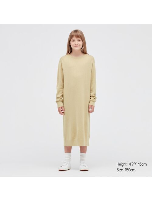 Uniqlo GIRLS U MERINO CREW NECK LONG-SLEEVE DRESS