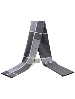 Rdylymx Men's Scarves Classic Arrival Winter Plaid Scarf Tassel Edge Soft Warm Scarf