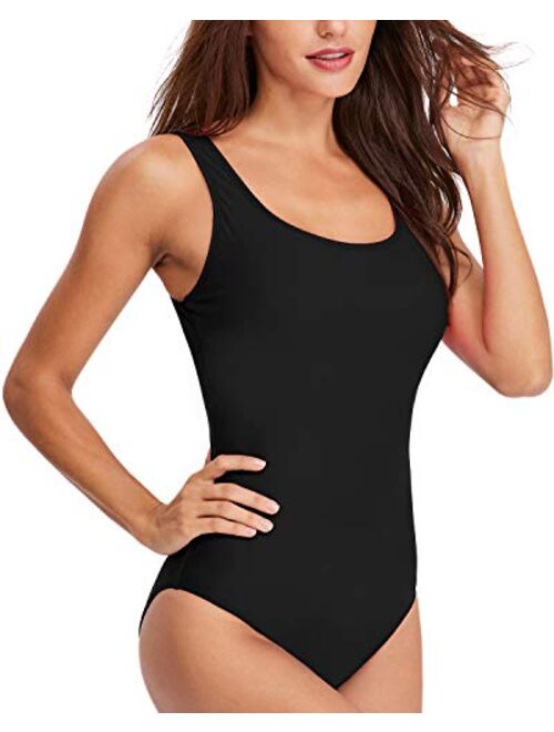 HAIVIDO Women's Athletic One Piece Swimsuits Racing Training Sports Bathing Suit Color Block Swimwear