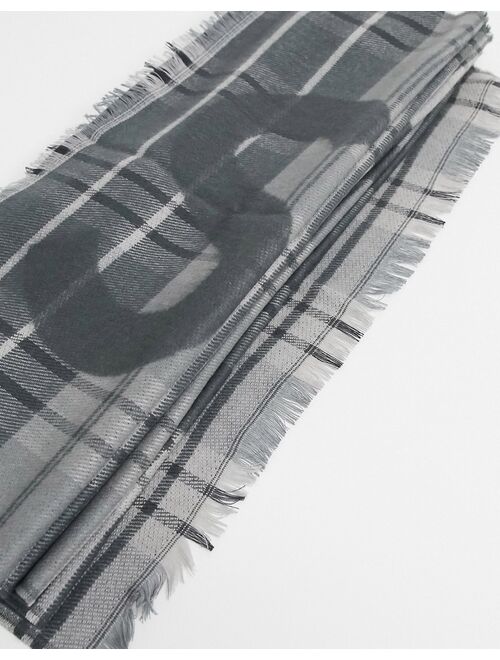 Selected Homme logo check scarf