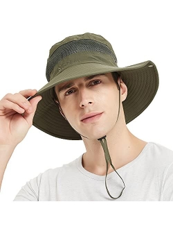 EINSKEY Sun Hat for Men/Women, Waterproof Wide Birm Bucket Hat UV Protection Boonie Hat for Fishing Hiking Garden Beach