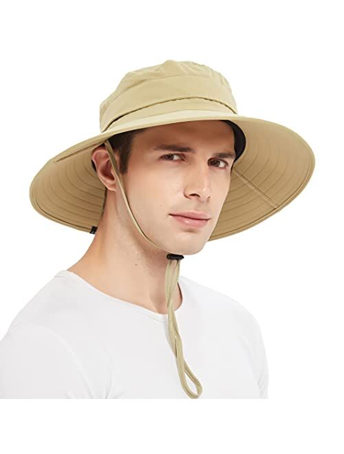 EINSKEY Sun Hat for Men/Women, Waterproof Wide Birm Bucket Hat UV Protection Boonie Hat for Fishing Hiking Garden Beach