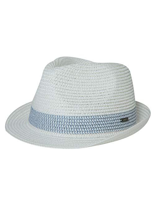 Fancet Packable Straw Fedora Panama Sun Summer Beach Hat Cuban Trilby Men Women 55-64cm