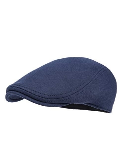 FEINION Men Cotton Newsboy Cap Soft Fit Cabbie Hat