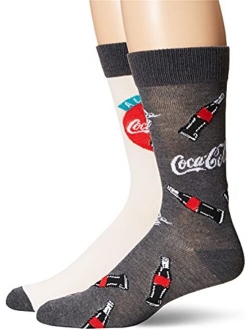 Coca-Cola Brands Men's 2 Pack Crew Socks