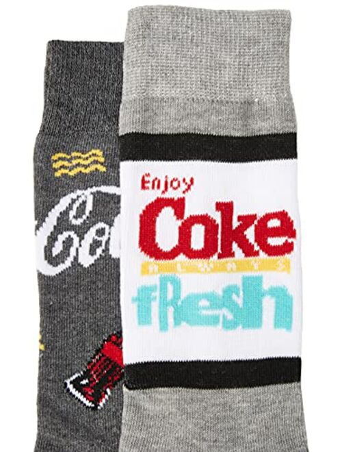 Coca-Cola Brands Men's 2 Pack Crew Socks