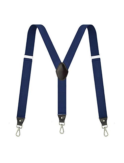 Suspenders for Men, Vauhse Adjustable Suspenders with Elastic Straps Y-Back Construction Heavy Duty for Work