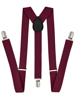 Trilece Suspenders for Men - Adjustable Size Elastic 1 inch Wide Y Shape Suspender for Women Heavy Duty Clips 1920s Costume