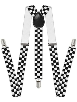 Trilece Suspenders for Men - Adjustable Size Elastic 1 inch Wide Y Shape Suspender for Women Heavy Duty Clips 1920s Costume