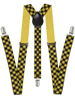 Trilece Suspenders for Men - Adjustable Size Elastic 1 inch Wide Y Shape Suspender for Women Heavy Duty Clips 1920s Costume