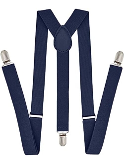 Trilece Suspenders for Men - Adjustable Size Elastic 1 inch Wide Y Shape Suspender for Women Heavy Duty Clips 1920s Costume